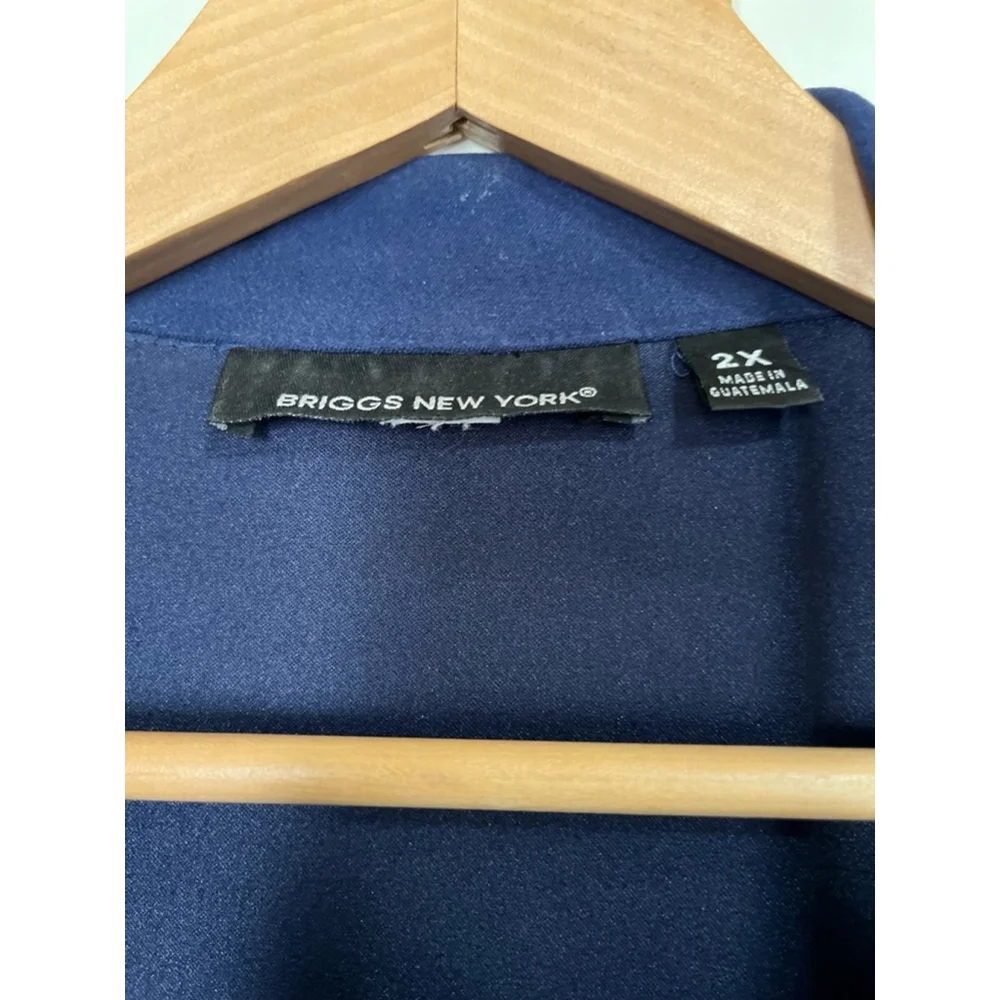 EUC Women's Briggs New York Blazer Size 2X Blue - Picture 4 of 5